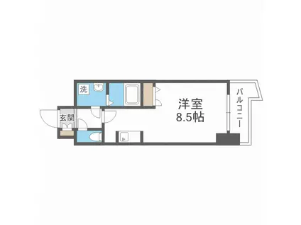 プライムアーバン松屋(ワンルーム/2階)の間取り写真