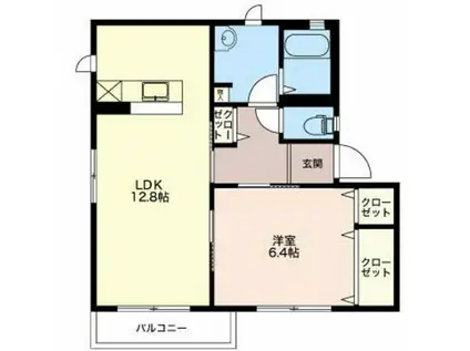 ディアス筑摩A(1LDK/1階)の間取り写真