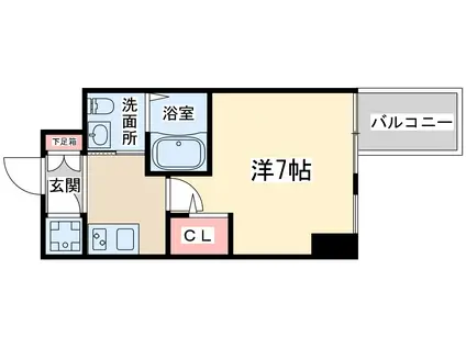 HS梅田イースト(1K/7階)の間取り写真