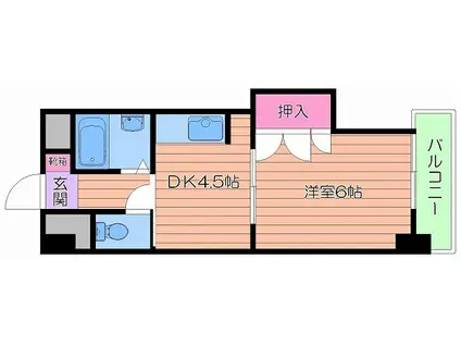 MSR京橋(1DK/4階)の間取り写真