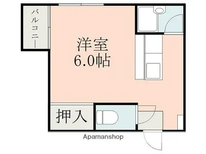 HOUSE安全地帯(ワンルーム/2階)の間取り写真