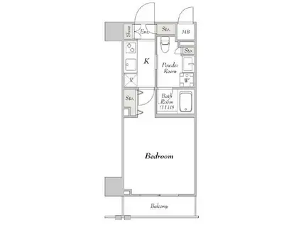 ミリアレジデンス駒込(1K/6階)の間取り写真