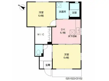 コムハウス 参番館(2DK/1階)の間取り写真