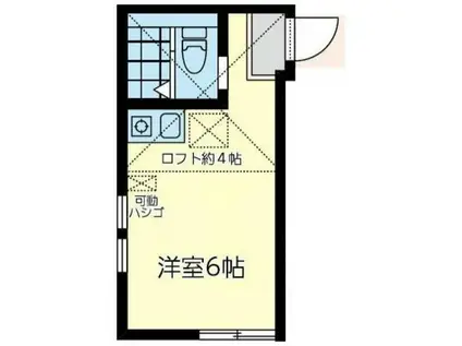 ユナイト大島上町パウハナ(ワンルーム/2階)の間取り写真