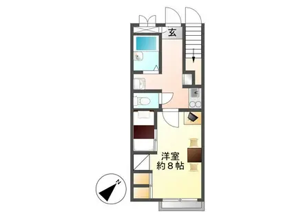 レオパレスHSI RIVERII(1K/2階)の間取り写真