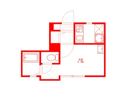 プレミアムコート常盤台(1K/1階)の間取り写真