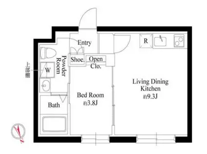 カーサピアッツァ西日暮里(1LDK/4階)の間取り写真