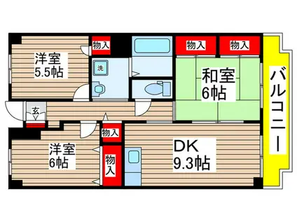 ソイコート幕張(3DK/4階)の間取り写真