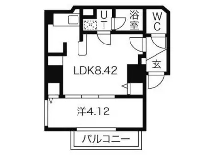 パークヒルズ澄川4-2(1DK/3階)の間取り写真