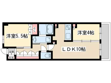 アーバンパーク淡路(2LDK/2階)の間取り写真