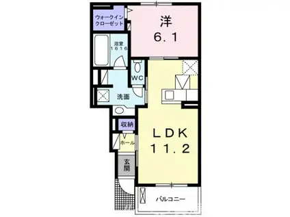 クーパーヴィラ(1LDK/1階)の間取り写真