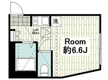 ヒルズ大口仲町(ワンルーム/2階)の間取り写真