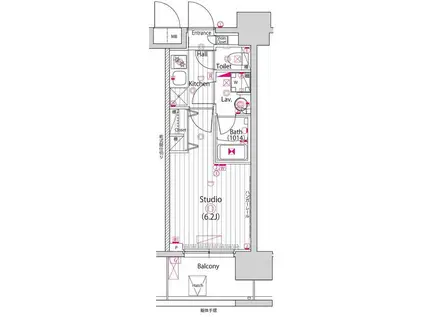 グランド・ガーラ川崎西口(1K/15階)の間取り写真