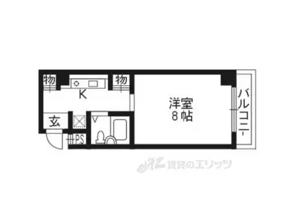 ピュアコート錦(1K/2階)の間取り写真