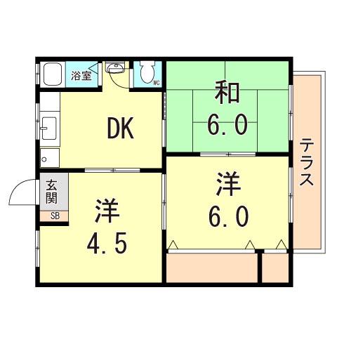 グリーンマンションI(3DK/1階)の間取り写真