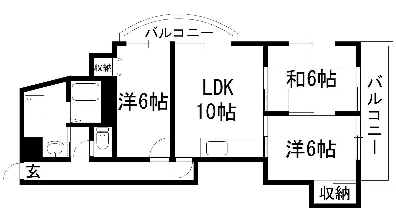 サンハイツ坂末(3LDK/2階)の間取り写真