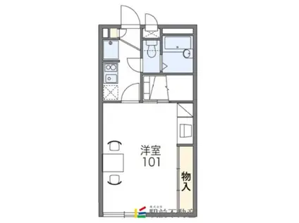 レオパレス小城(1K/1階)の間取り写真