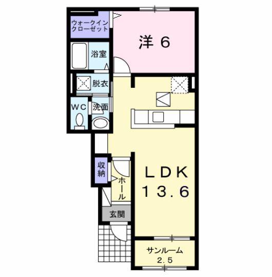 マルゼンII(1LDK/1階)の間取り写真