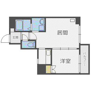 レジディア桑園(1LDK/3階)の間取り写真