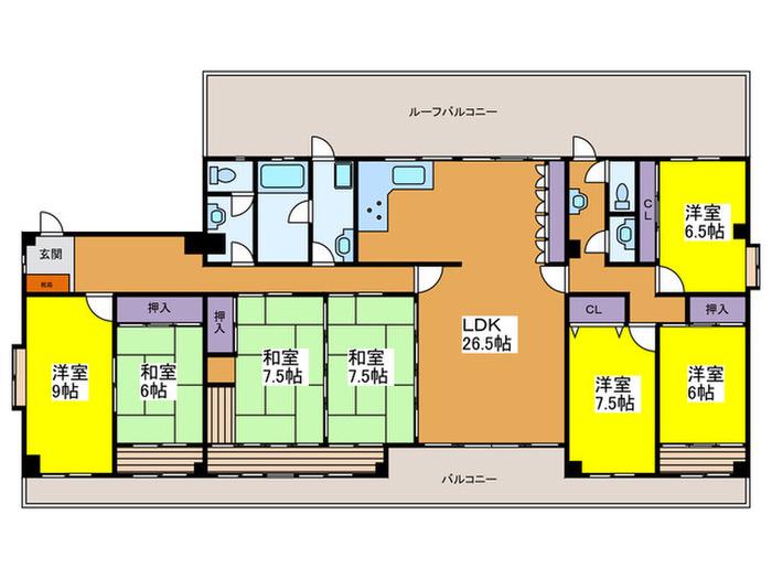 サンワード(7LDK/4階)の間取り写真
