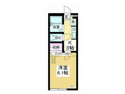 レオパレス ソレーユI(1K/1階)の間取り写真