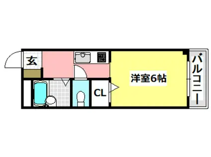 マンションフルーレ(1K/2階)の間取り写真