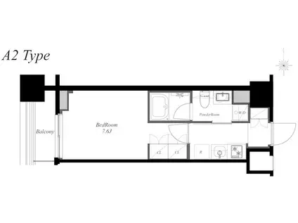 MINAMIAZABU ノース(1K/6階)の間取り写真