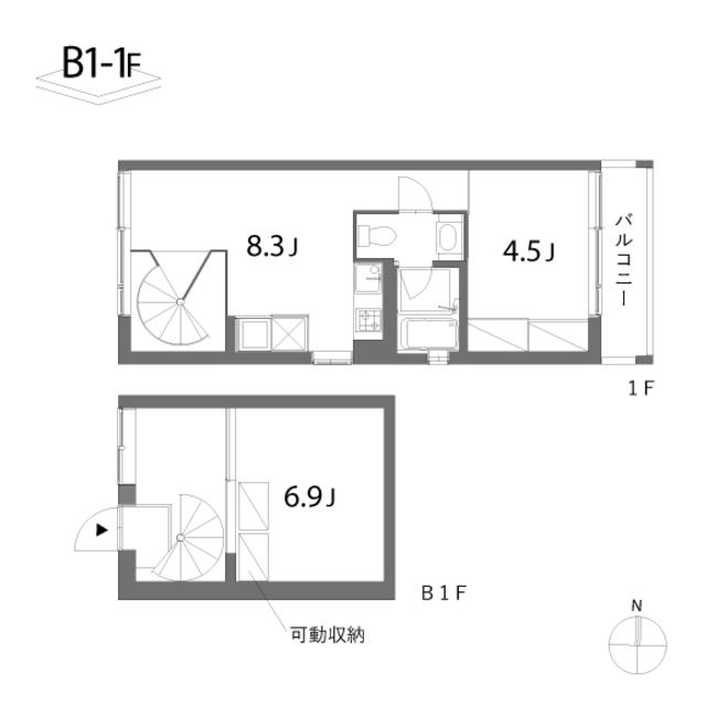JR中央線 東中野駅 徒歩2分 3階建 築29年(2LDK/1階)の間取り写真