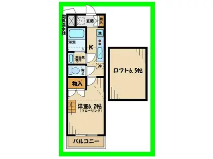 イーストープ美好町(1SK/3階)の間取り写真