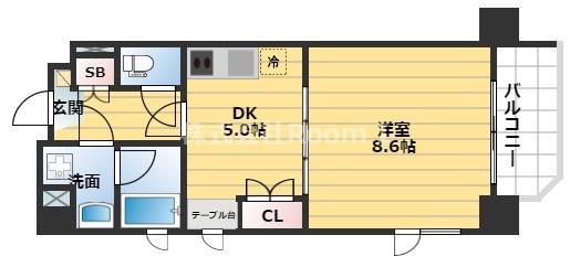 天満泉マンション(1DK/5階)の間取り写真
