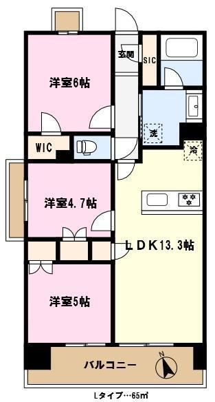 RJRプレシア川口(3LDK/2階)の間取り写真