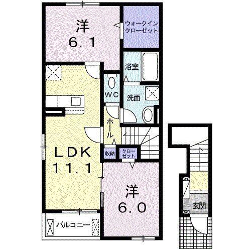 アデッソ(2LDK/2階)の間取り写真