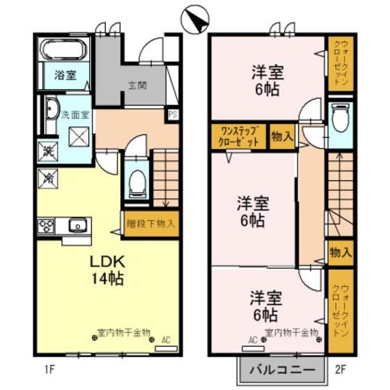 グリーン・カラット(3LDK/1階)の間取り写真