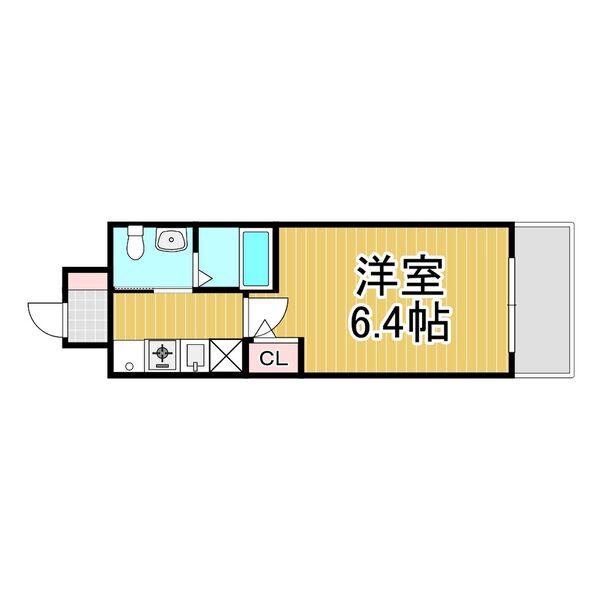 エスリード野田阪神駅前(1K/12階)の間取り写真