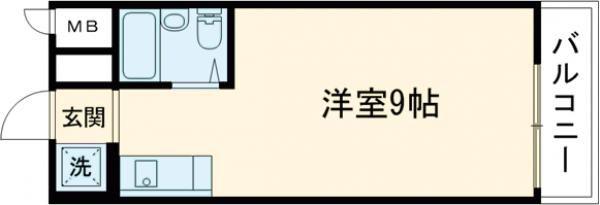 レジデンス清水ヶ丘(1K/3階)の間取り写真
