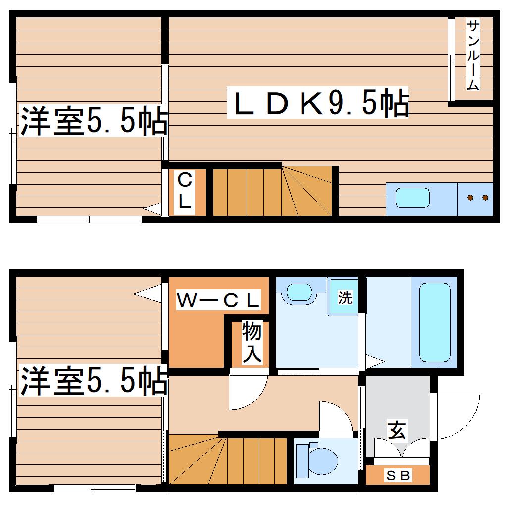 ステラトキ(2LDK/1階)の間取り写真