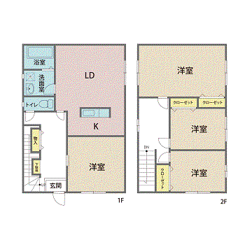 四ツ井1丁目2-2(4LDK/1階)の間取り写真