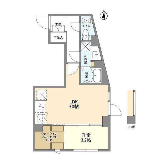 ウェルスクエア西大井(1LDK/3階)の間取り写真