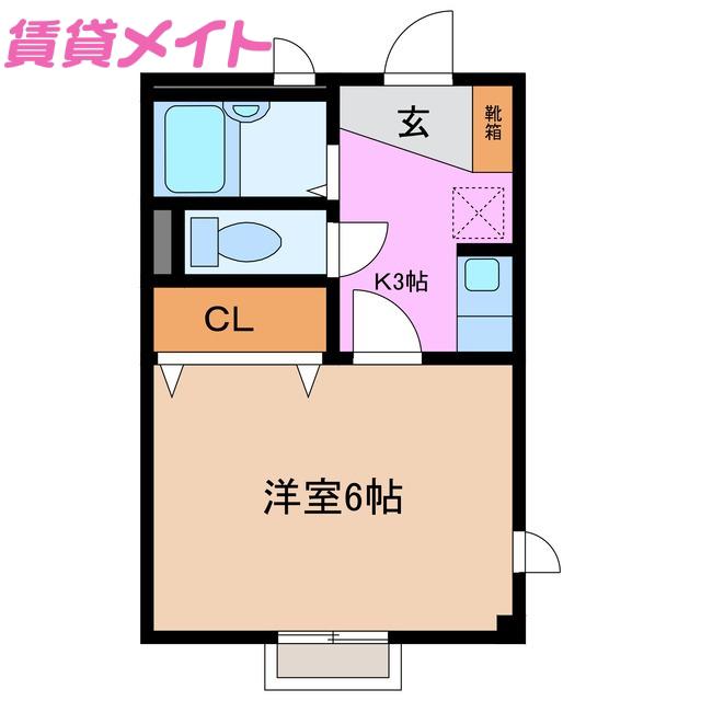 スペランツァI(1K/2階)の間取り写真