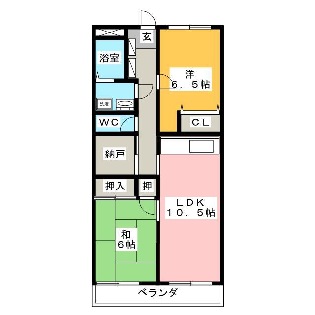 パールヒル川越(2SLDK/2階)の間取り写真