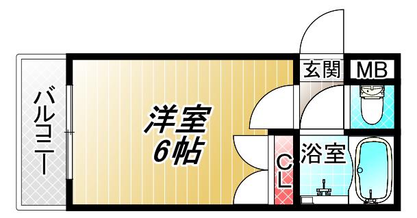 ラスター俊徳(1K/3階)の間取り写真