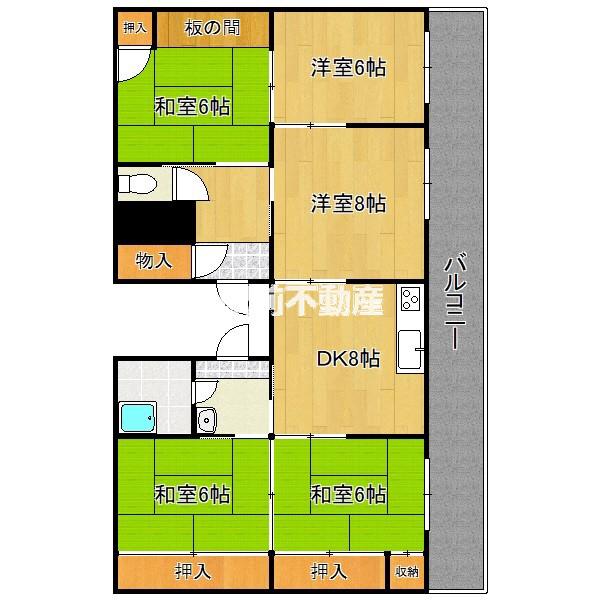 労住マンション(5DK/1階)の間取り写真