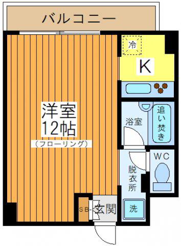 サウスサイド都立大学(1K/2階)の間取り写真