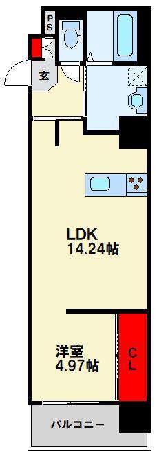 LEGEND KUROSAKI(1LDK/3階)の間取り写真