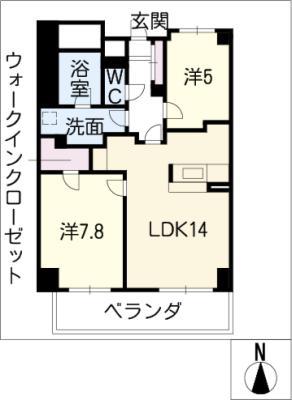 ジョイフル砂田橋CASA EST(2LDK/2階)の間取り写真