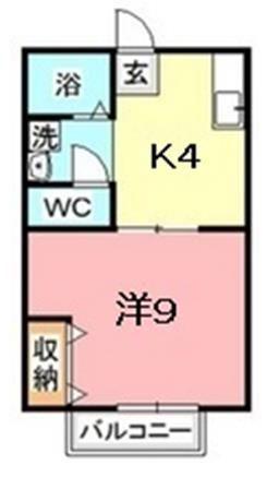 メゾンマキシム(1K/1階)の間取り写真