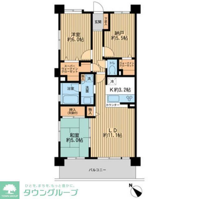 レジディア東松戸(2SLDK/5階)の間取り写真