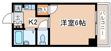 サンハウス御影本町(1K/2階)の間取り写真
