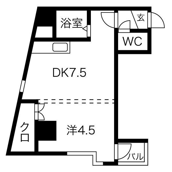 MAISON KAMUY KITAMARUYAMA(1LDK/3階)の間取り写真