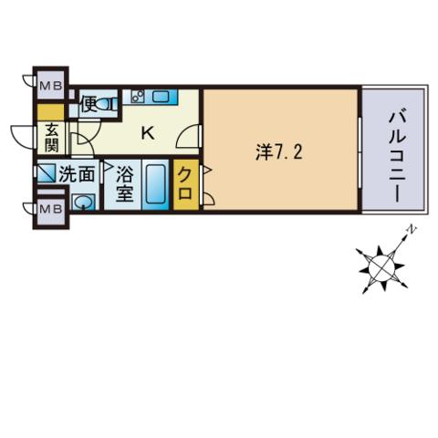 アレクサスラ・クラシコ(1K/11階)の間取り写真
